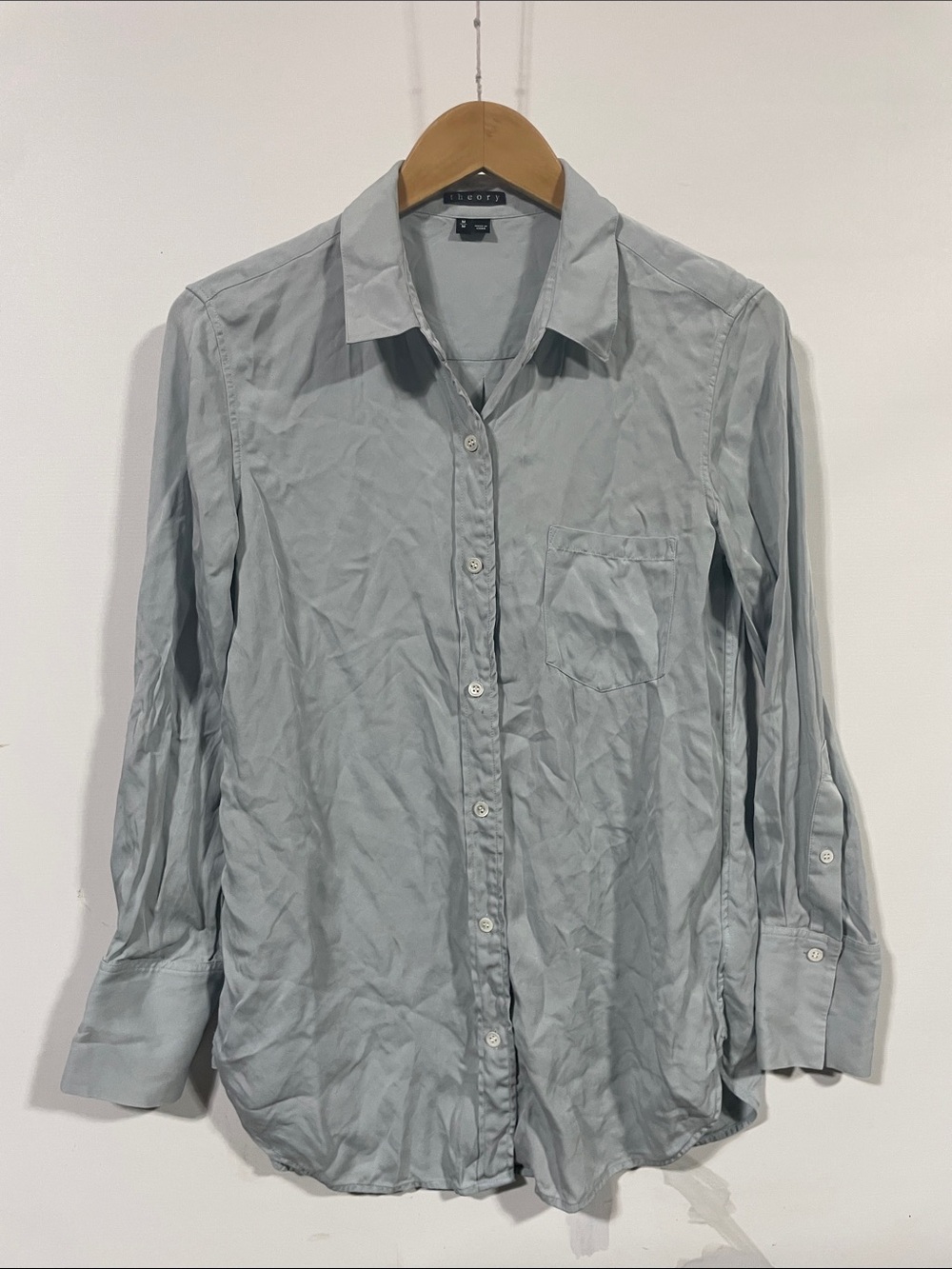 Theory Men's Light Gray Button-Down Shirt